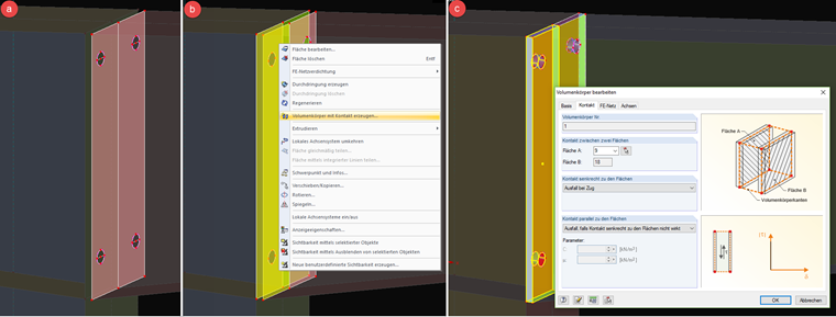 Abertura completa de buraco de perfuração e criação de sólido de contacto