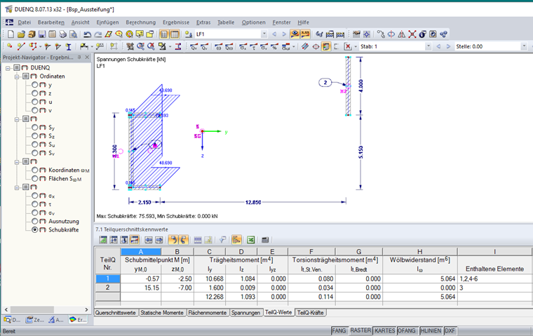 Propriedades de secções transversais
