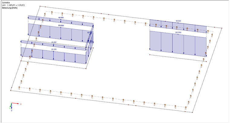 Parede substituída por carga de linha
