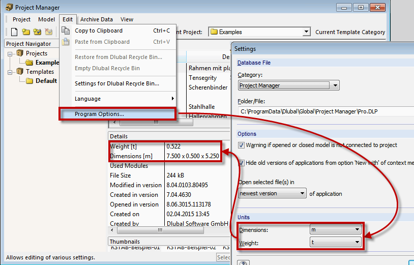 Units in Project/Block Manager