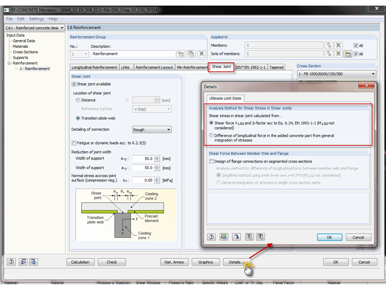 Verificação da junta de corte