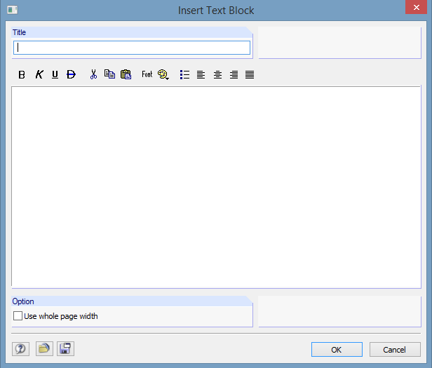 Inserir bloco de texto