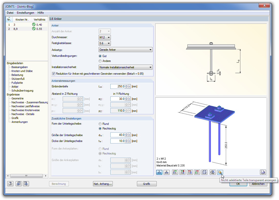 Mostrar partes não selecionadas de forma transparente