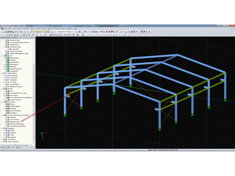 Utilização de cores na representação para tipos de barra