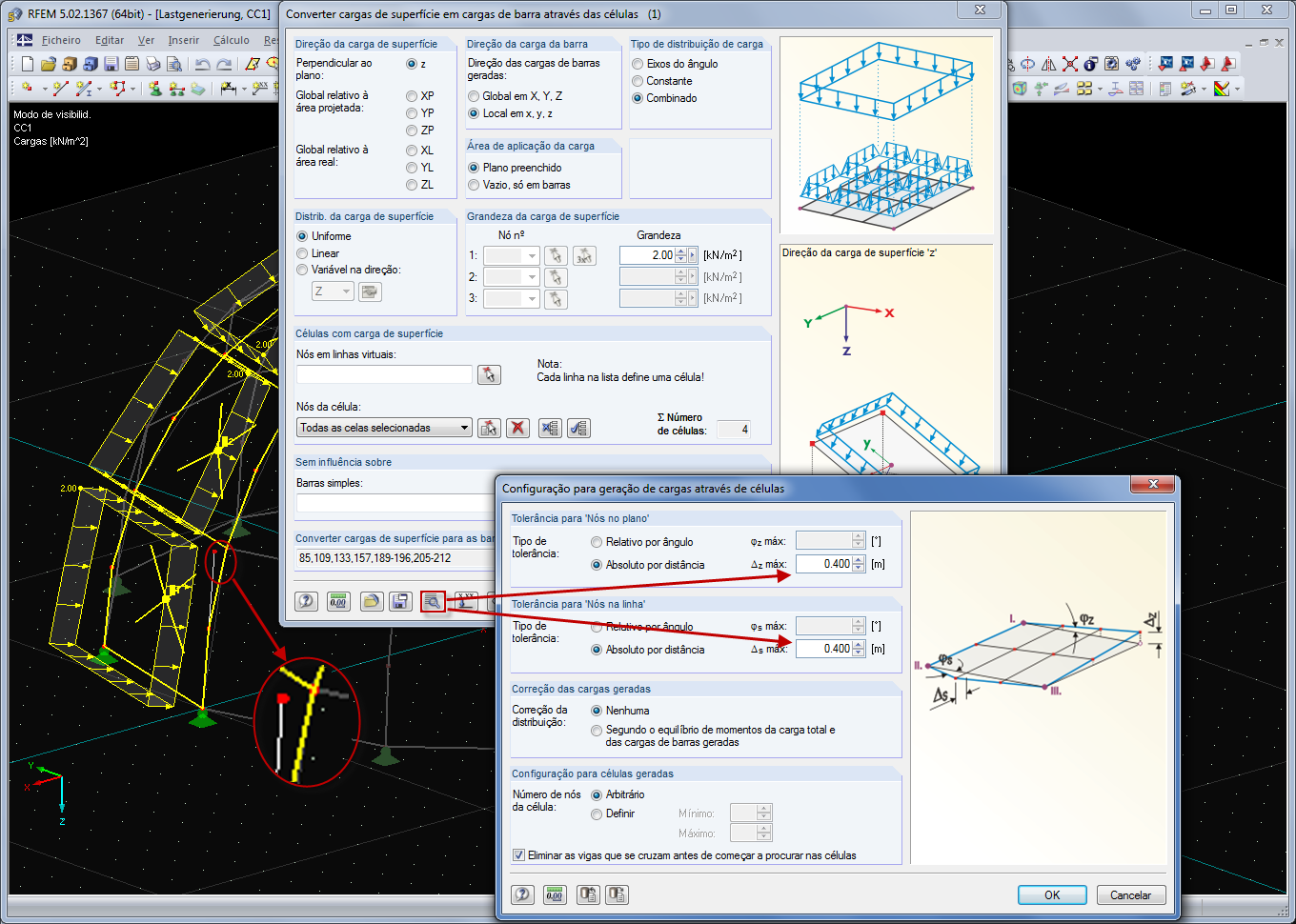 Configuração para geração de cargas através de células