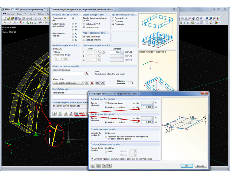 Configuração para geração de cargas através de células