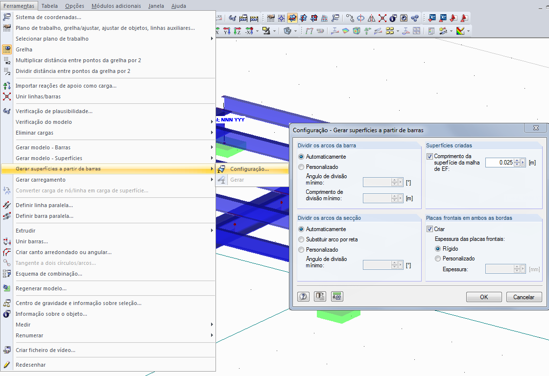 Gerar superfícies a partir de barras