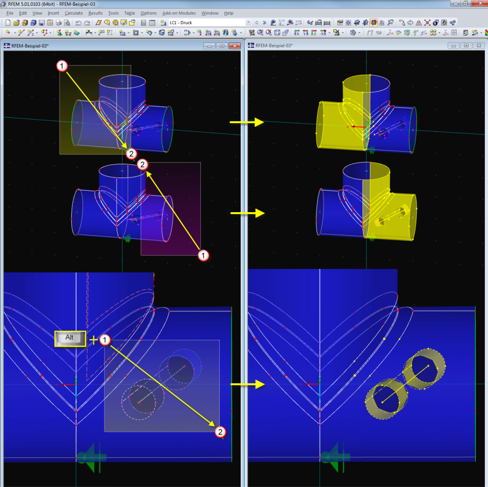 Seleção da esquerda para a direita