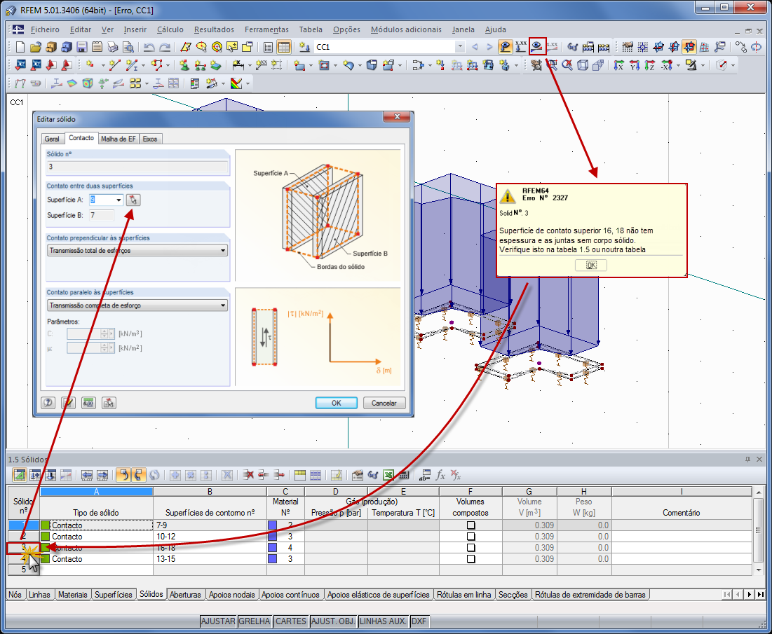 Ligação entre tabelas e caixas de diálogo