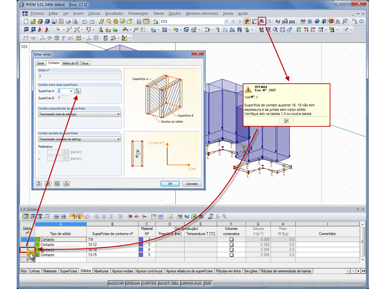 Ligação entre tabelas e caixas de diálogo