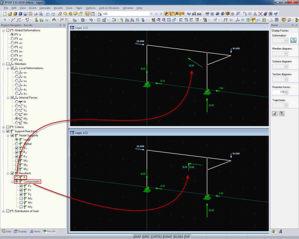 Força de apoio resultante