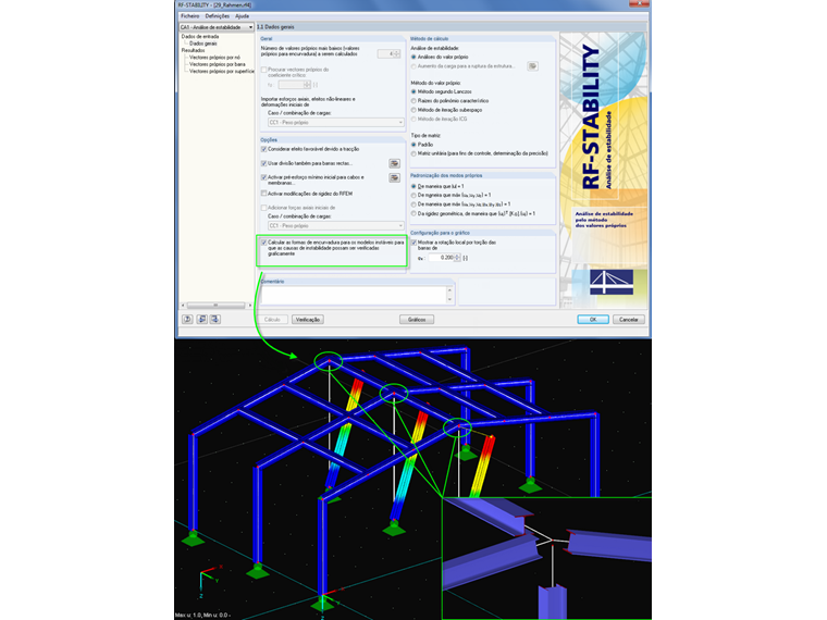 Dlubal RF-STABILITY - Localizar sistemas de instabilidade