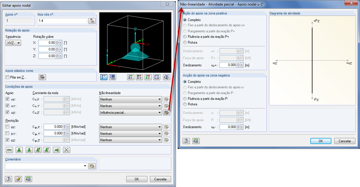 Opções alargadas para a definição do apoio no RFEM 5