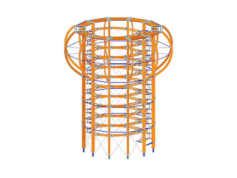 Modelo RSTAB da torre de observação em Rügen, Alemanha