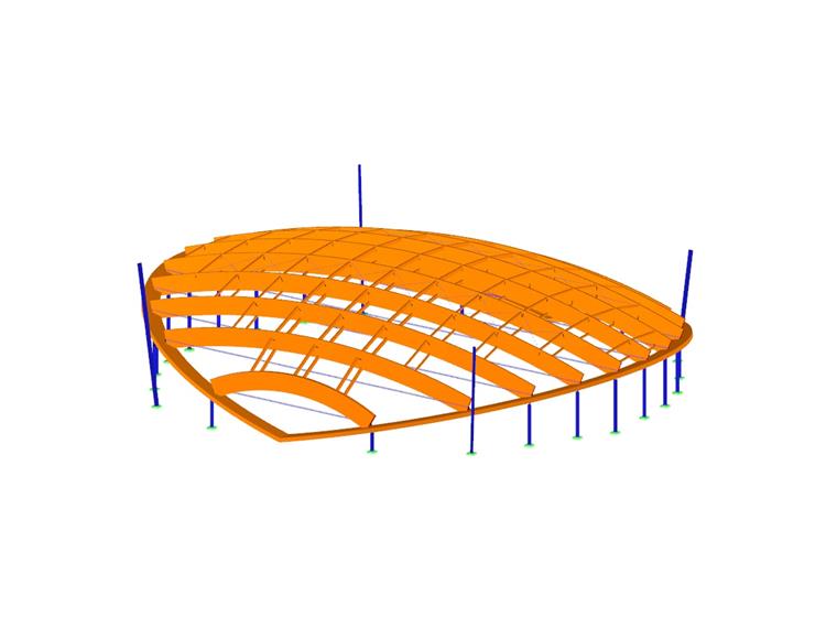 Estrutura de cobertura de madeira