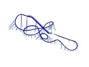 Montanha-russa Big Dipper Coaster "Dynamite" no parque de diversões Plohn, Alemanha