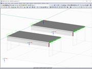 Zwei identische Modelle mit Stäben vom Typ Rippe