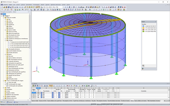Modelo 3D de tanque de água no RFEM (© Rocky Summit EC)