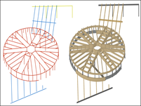 Modelo estrutural e físico no cadwork (© IB Wagner)