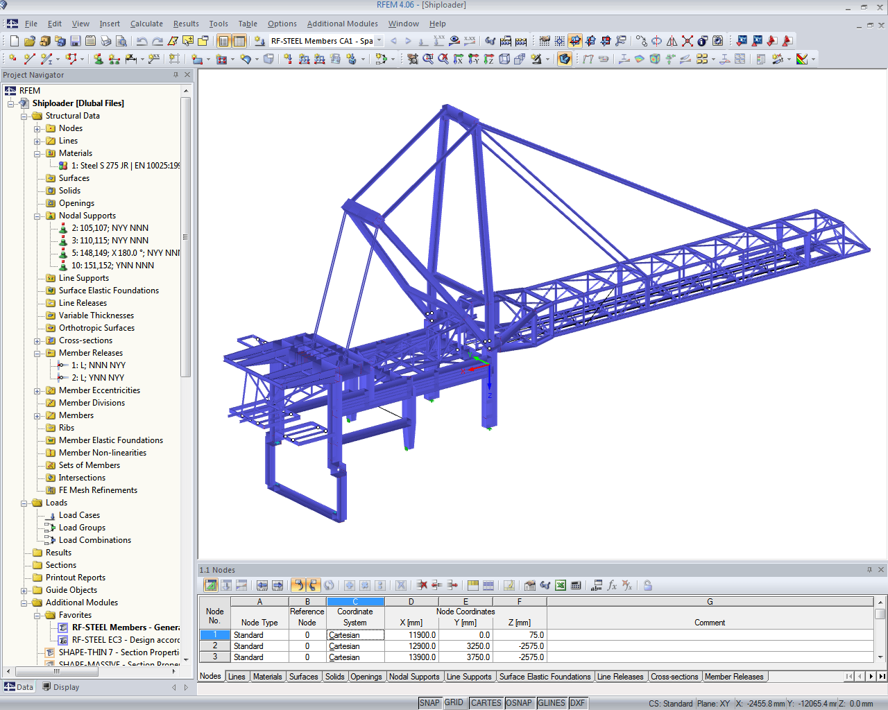 Modelo 3D de estrutura no RFEM (© IB Jürgen Ehlenz)