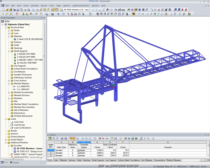Modelo 3D de estrutura no RFEM (© IB Jürgen Ehlenz)