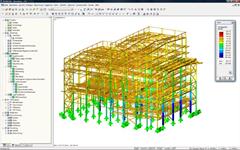 Modelo RSTAB de edifício de esquentador (© IB Ehlenz)