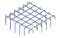 Modelo RSTAB da estrutura em aço (© Frener & Reifer)