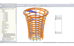 Modelo em 3D da torre de observação no RSTAB (© WIEHAG GmbH)