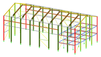 Modelo 3D do edifício no RFEM (© Albyr)