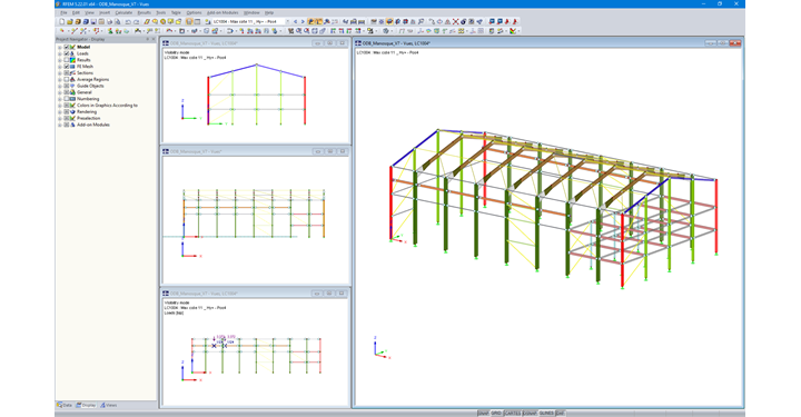 Diferentes cargas da ponte rolante no RFEM (© Albyr)