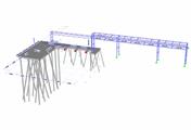 Modelo RFEM do passadiço de betão e da ponte de tubos (© Witteveen+Bos N.V.)