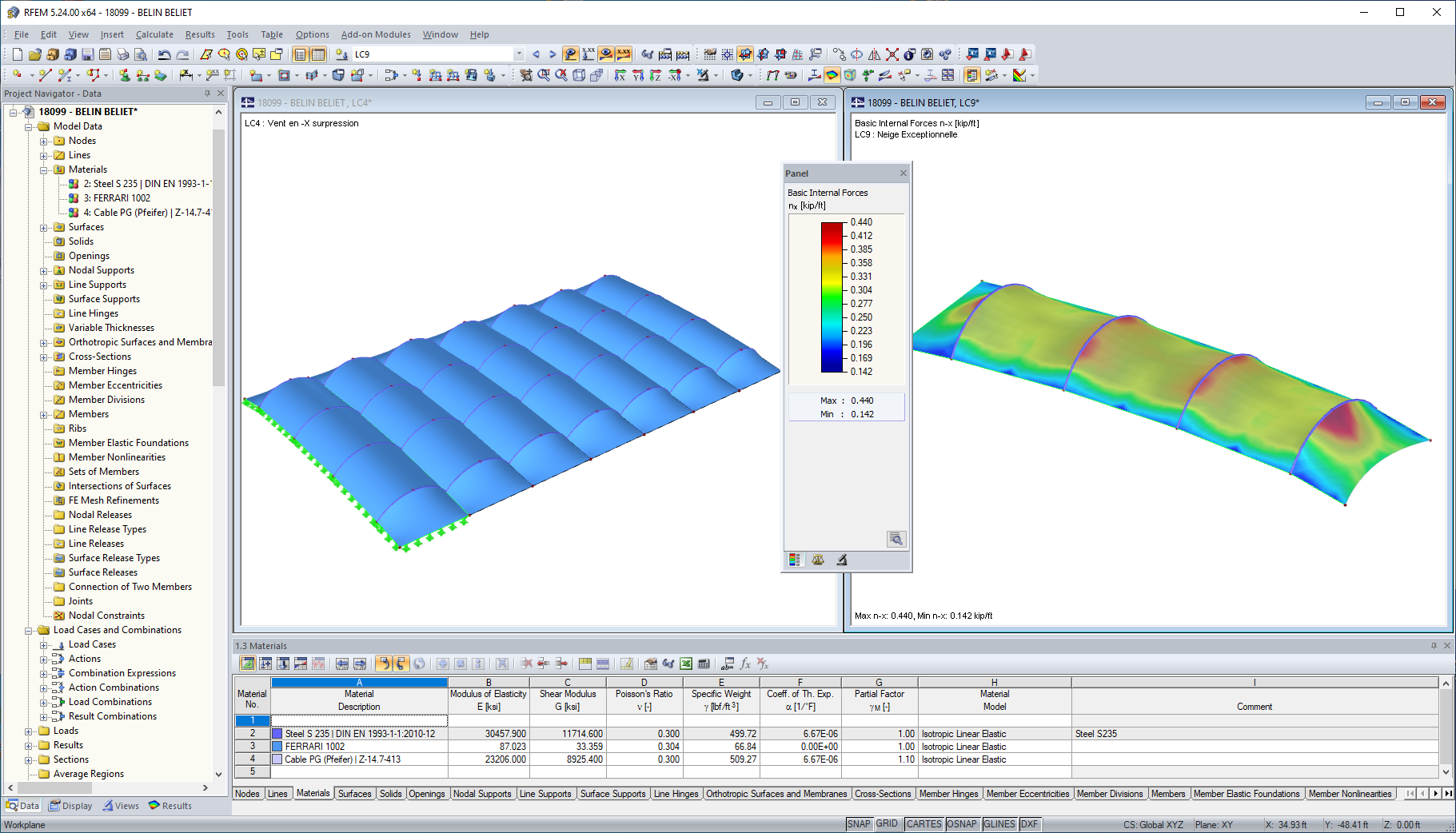 Modelo de cobertura do court de ténis no RFEM (© ACS Production)