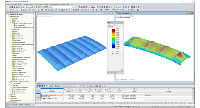 Modelo de cobertura do court de ténis no RFEM (© ACS Production)