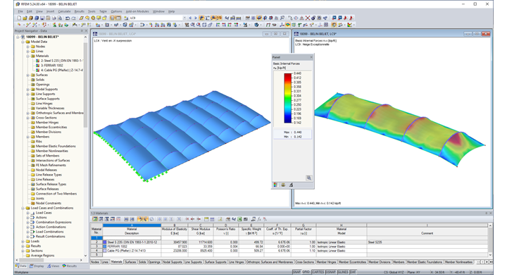 Modelo de cobertura do court de ténis no RFEM (© ACS Production)