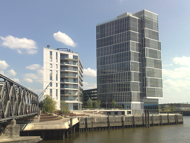 O complexo "Intelligent Quarters" em Hamburgo após a conclusão