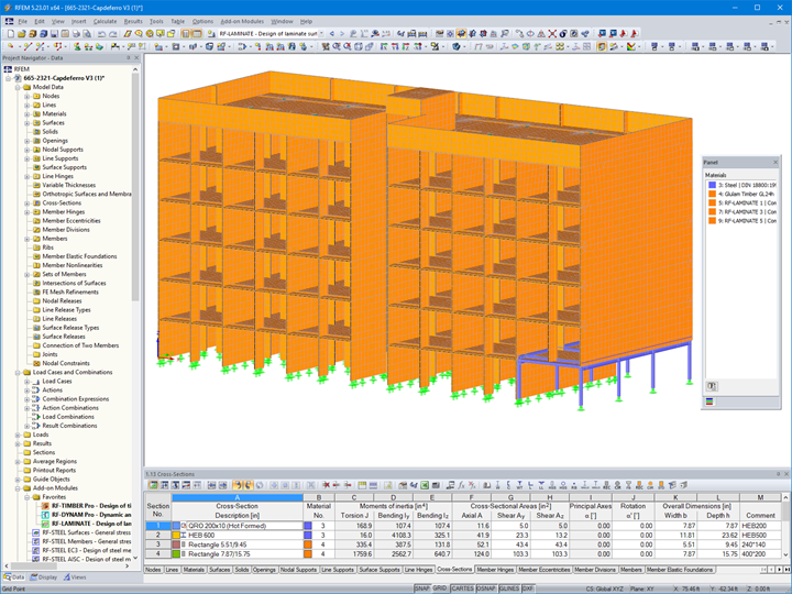 Modelo em 3D de edifício residencial no RFEM (© Egoin)