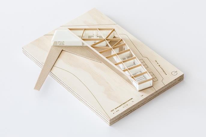 Modelo de arquitetura do centro de desportos náuticos (© Arq. Marià Castelló)