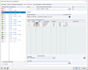 Exemplo de combinações de ações