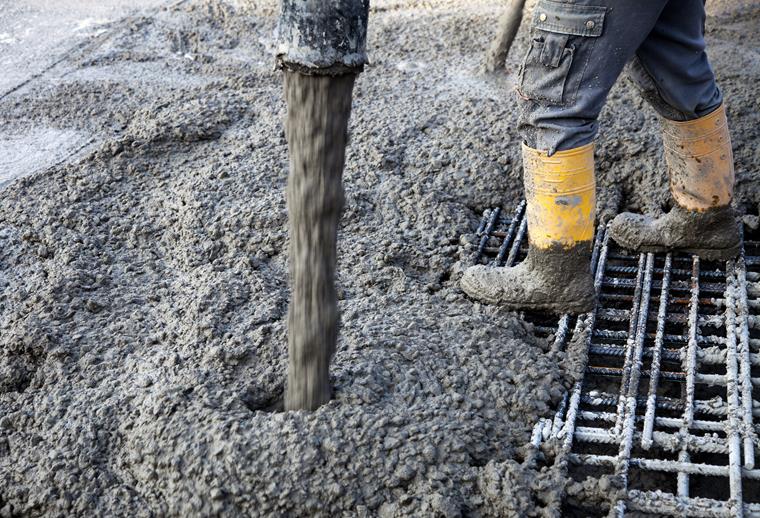 Betonagem de um laje de betão armado