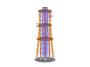 Modelo da torre de observação no RFEM (© Ingenieurbüro Braun GmbH & Co. KG)