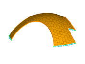 Modelo do pavilhão de madeira no RFEM (© PIRMIN JUNG)