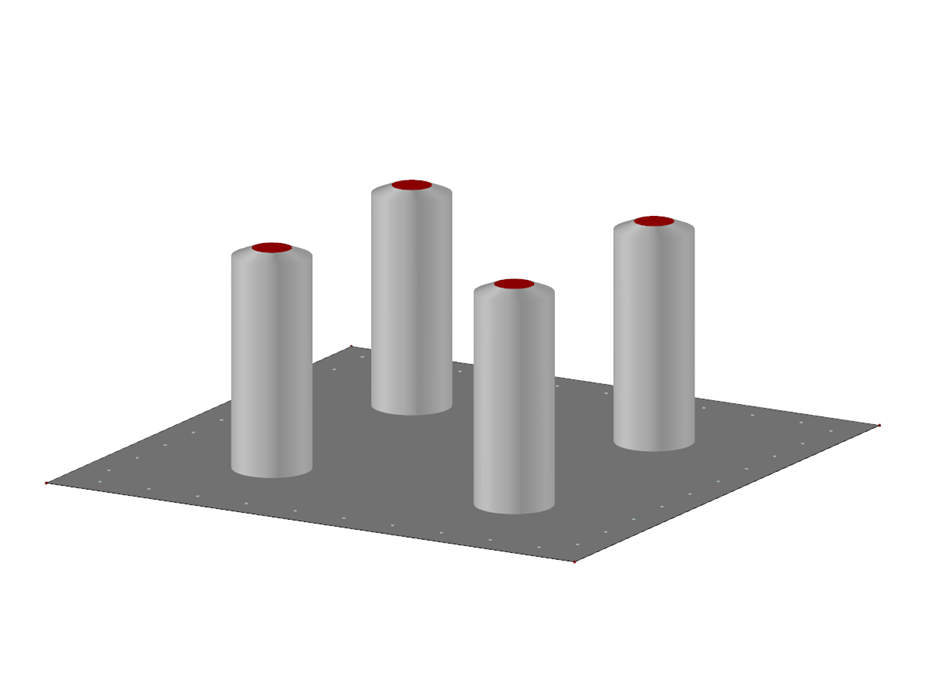 Placa de fundação com componentes ascendentes