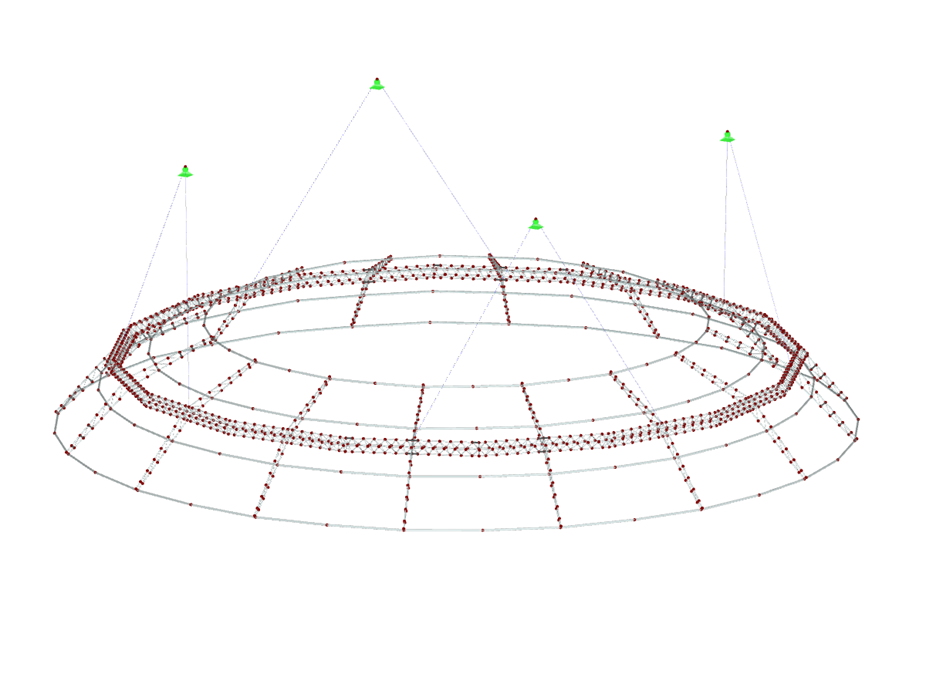 Modelo 3D da cúpula de projeção no RFEM (© formTL)