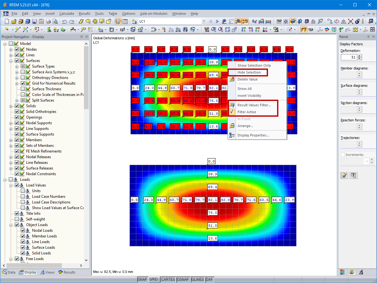 Ocultar e filtrar valores de resultados