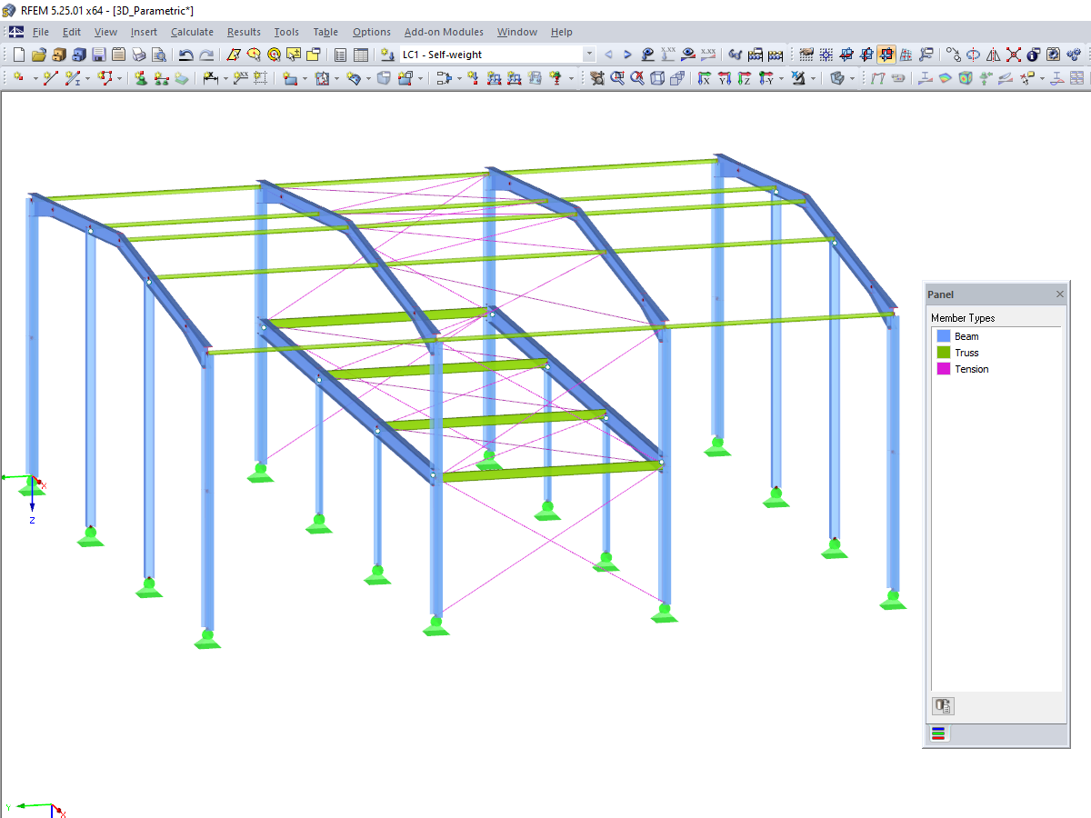 Contraventamento gerado