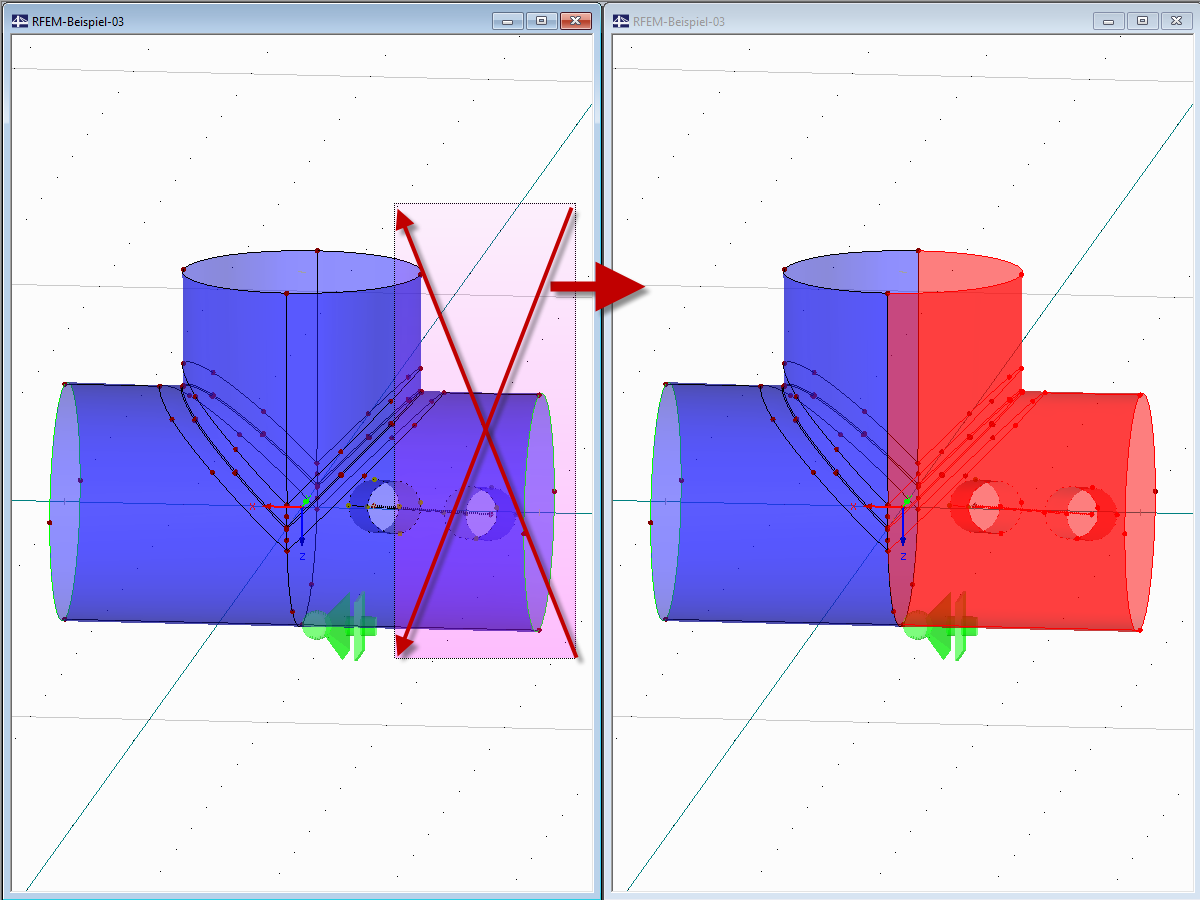 Seleção da direita para a esquerda