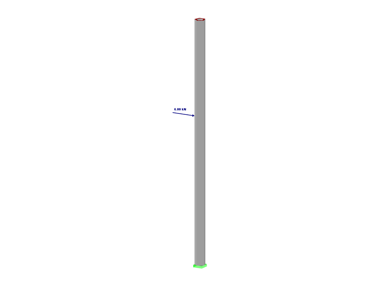 Pilar com carga nodal dependente da altura