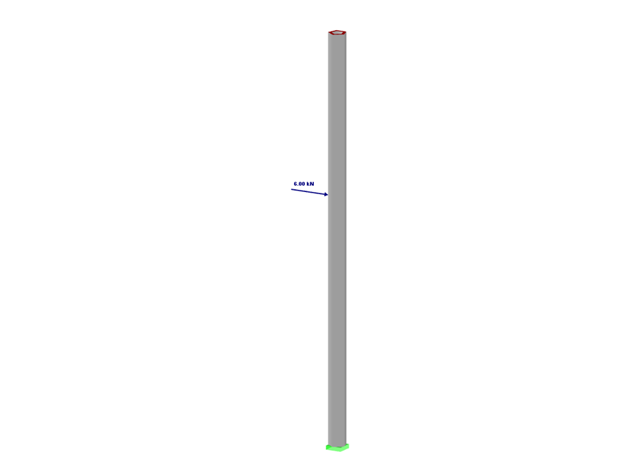 Pilar com carga nodal dependente da altura