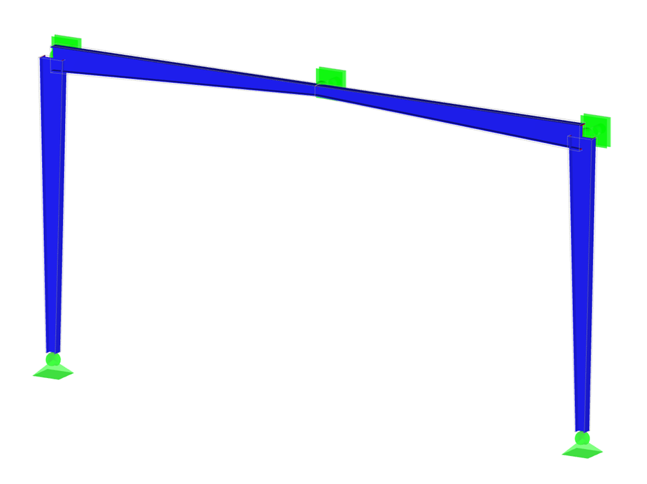 Estrutura de pórtico de aço cônico