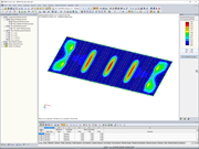 Distribuição da armadura necessária sem a parte das forças internas de nervura